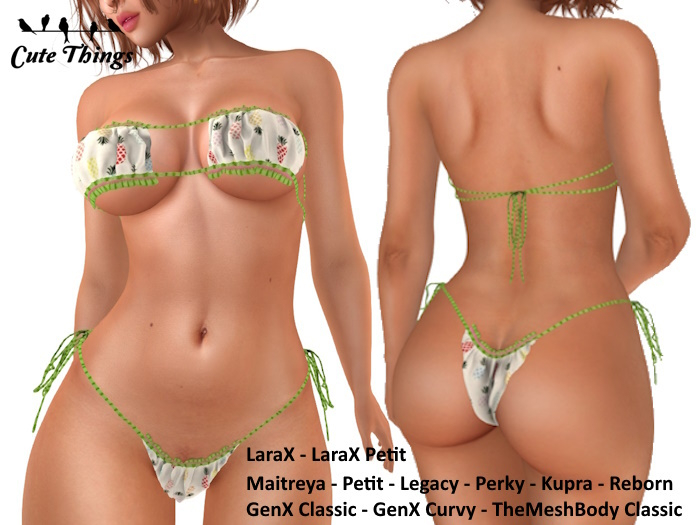 [CT] Summer Bikini Pineapple - LaraX , Petit, Maitreya, Petit, Legacy, Perky, Genx, Curvy , Reborn , Kupra, TMP