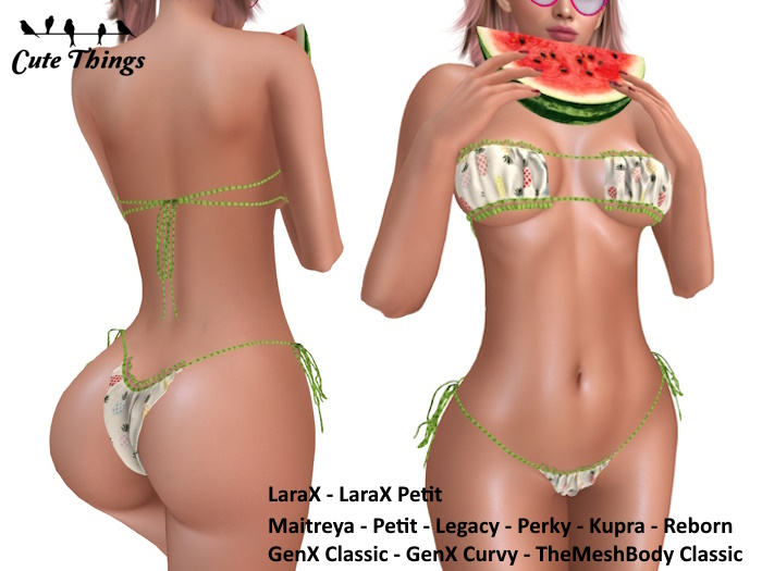 [CT] Summer Bikini Pineapple - LaraX , Petit, Maitreya, Petit, Legacy, Perky, Genx, Curvy , Reborn , Kupra, TMP DEMO