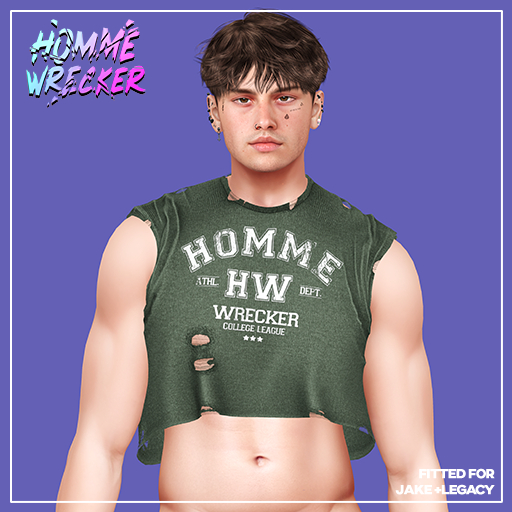{Homme Wrecker}Jayden Shirt-Green *Add Me*