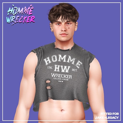 {Homme Wrecker}Jayden Shirt-Grey *Add Me*