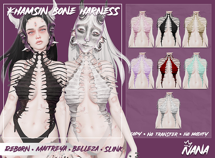 Nana - Khamsin Purple Bone Harness {wear me}