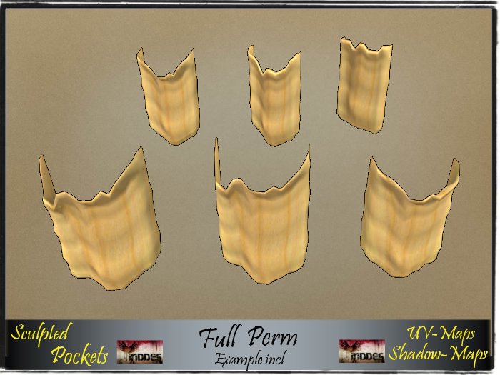 sculpted pockets 6 different styles FULL PERM uv+shadow-maps