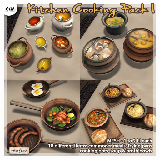 [V/W] Kitchen Cooking Pack I - 18 different food Items from medieval fantasy to contemporary