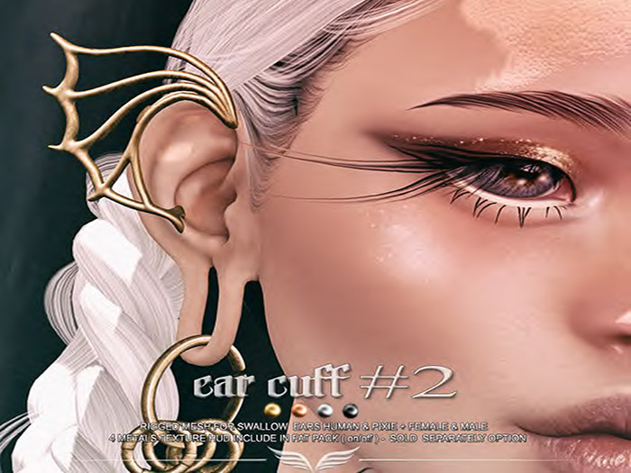 A*S _EAR CUFF #2^^Swallow^^HUMAN / PIXIE Ears_FATPACK_ADD ME_