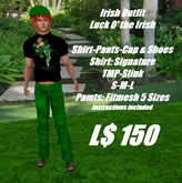 Irish Outfit-Luck O' the Irish-Men's Mesh Shirt-Cap & Shoes