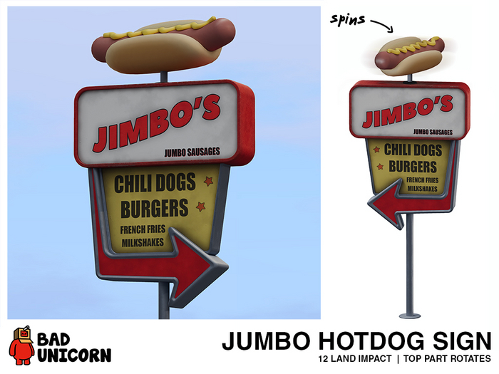 Jumbo Hotdog Sign (animated)