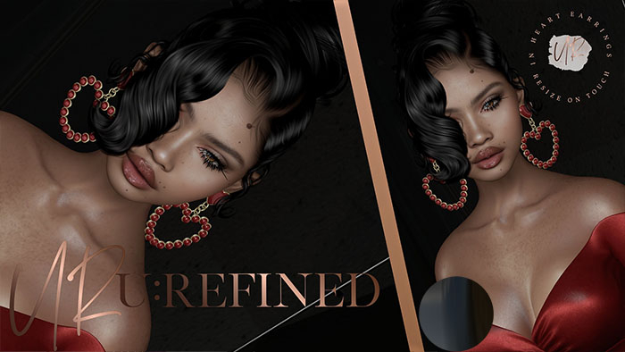{U:Refined} In Heart Earrings [Black]