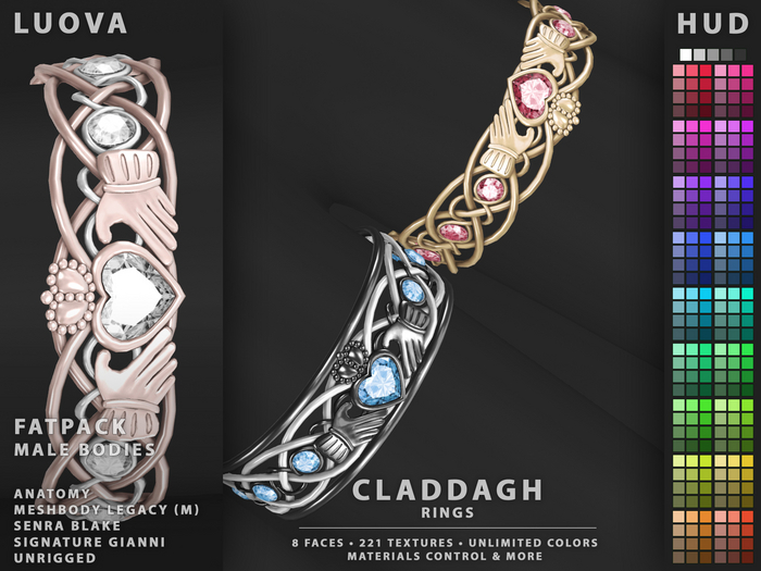 Luova // Claddagh // Rings // Male FATPACK