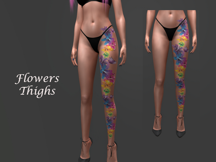 Falshy Flower Legs Tattoo