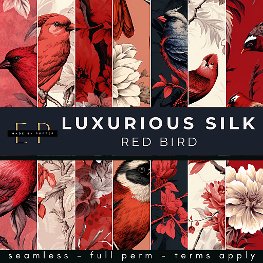 Made by Porter - Luxurious Red Bird on Silk