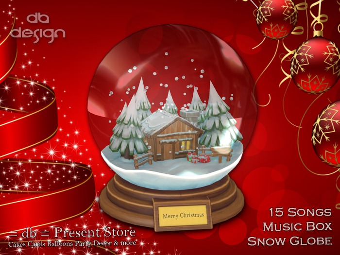 ::db:: Christmas Snow Globe 15 Songs Music Box (add)