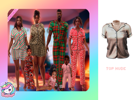Second Life Marketplace - #UNIVERSA - Cozy Pajamas Top - nude - men