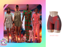 #UNIVERSA - Cozy Pajamas Short Pants - red -women - Gen X Curvy & Classic - Khara - Kupra Bork Belly (Medium and Large)