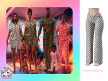#UNIVERSA - Cozy Pajamas Long Pants - stripes - women - Gen X Curvy & Classic - Khara - Kupra Bork Belly 