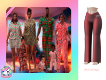 #UNIVERSA - Cozy Pajamas Long Pants - red - women - Gen X Curvy & Classic - Khara - Kupra Bork Belly (Medium and Large) 