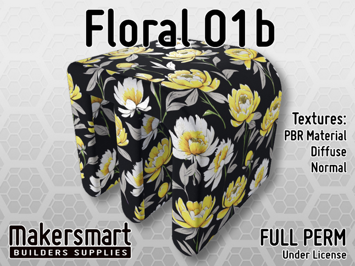PBR Materials: Fabric: Floral 01b