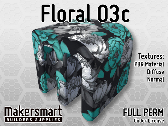 PBR Materials: Fabric: Floral 03c