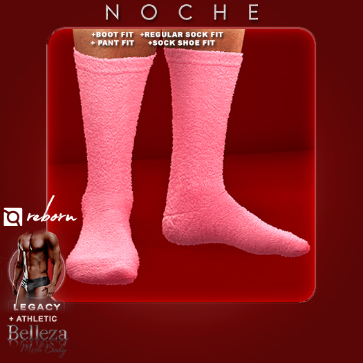 Noche. Plush Miles Socks Pink