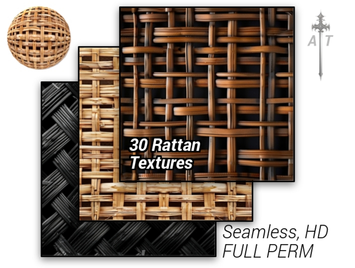 [AT] 30 Seamless Rattan Textures (FULL PERM)