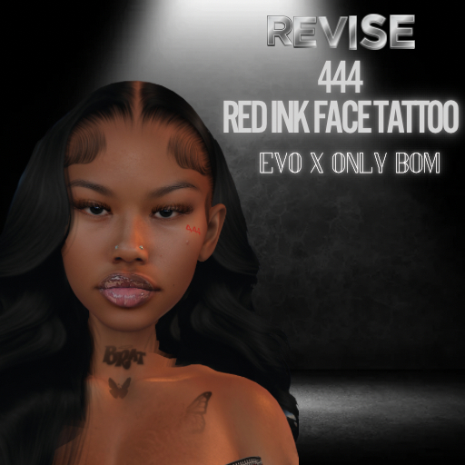 Revise- 444 Red Ink Face Tattoo Evo x