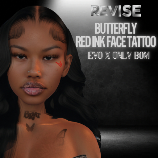 Revise- Butterfly Red Ink Face Tattoo Evo x
