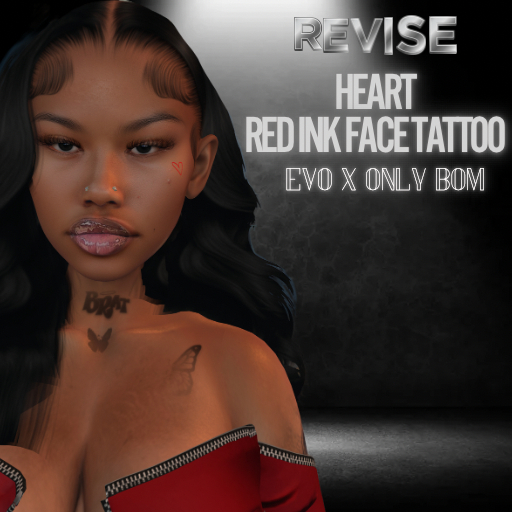 Revise- Heart Red Ink Face Tattoo Evo x