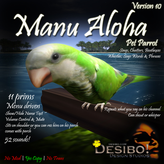 Animinimals Green Quaker Parrot