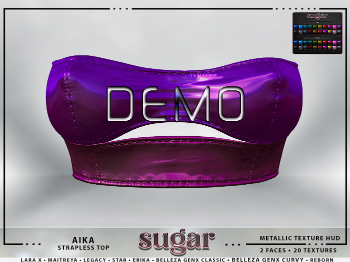 [sugar] Aika Strapless Top [METALLIC FAT PACK] Demo