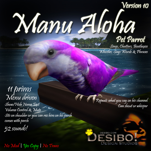Animinimals Heliotrope Fantasy Quaker Parrot