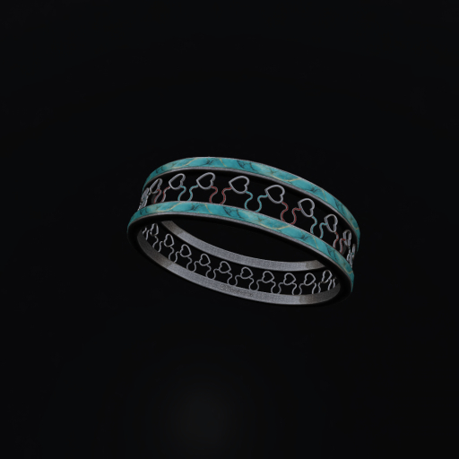 Silver Hearts N Turquoise Ring TW - R
