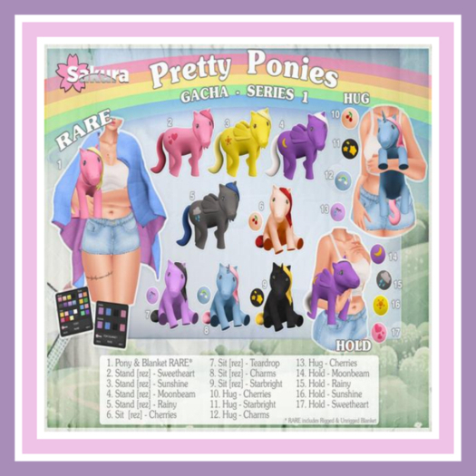 {Sakura} Pretty Ponies - Pony & Blanket RARE