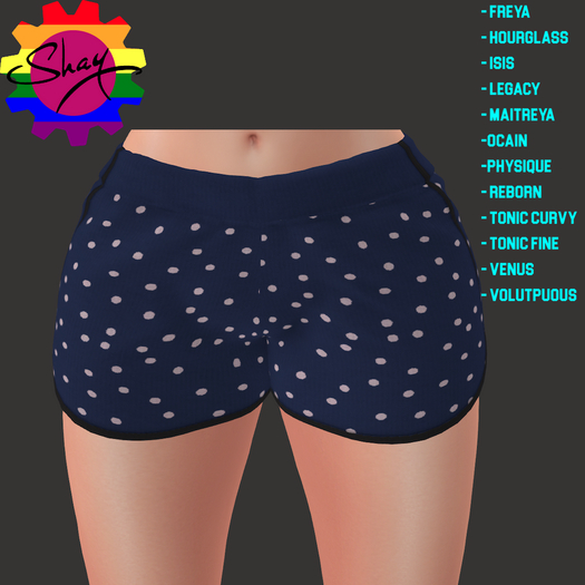 Navy Polka Dot Shorts (F)