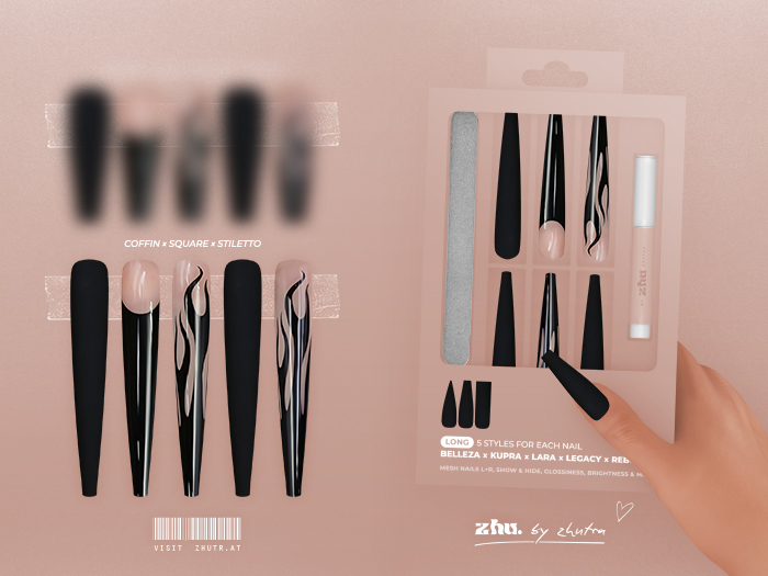 zhu. Noir long nails II