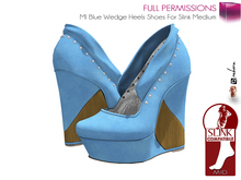 Full Perm Rigged Blue Wedge Heels Shoes For Slink Medium