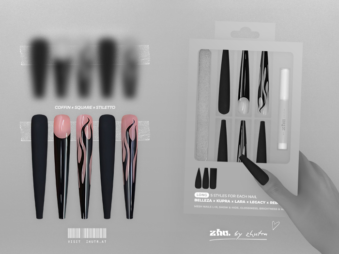 zhu. Noir long nails DEMO