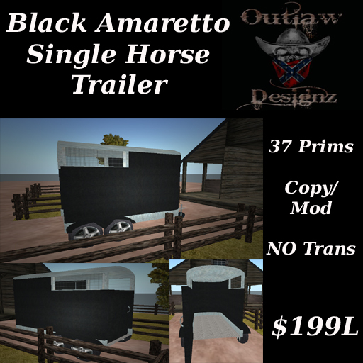 Black Amaretto Single Horse Trailer