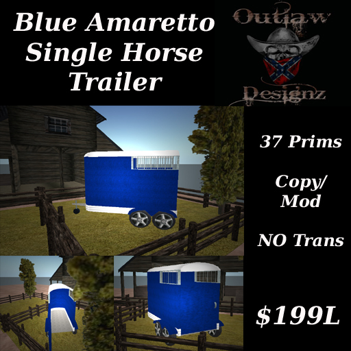 Blue Amaretto Single Horse Trailer