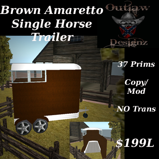 Brown Amaretto Single Horse Trailer
