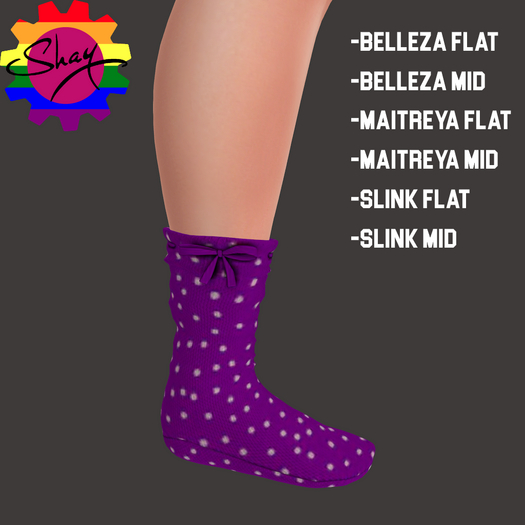 Purple Polka Dot Socks (F)
