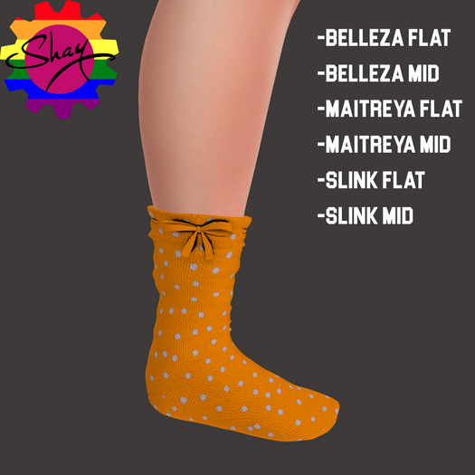 Orange Polka Dot Socks (F)
