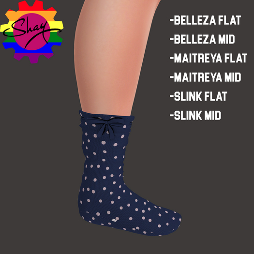 Navy Polka Dot Socks (F)