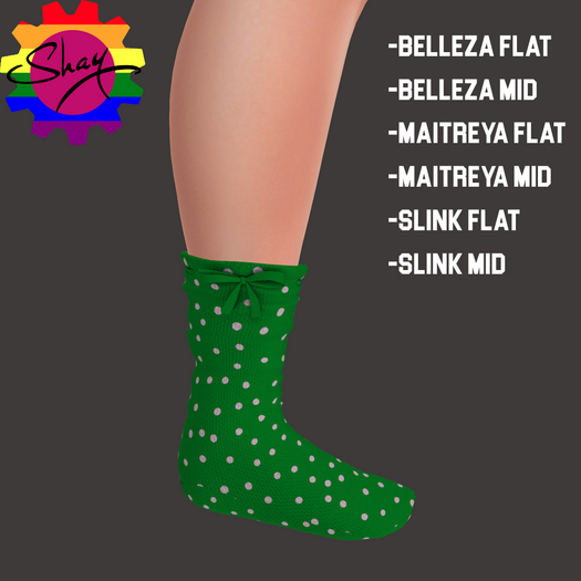 Green Polka Dot Socks (F)