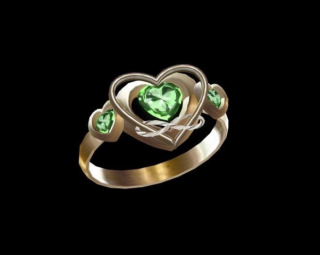 Polyamory Open Heart Ring EMERALD (Gift Boxed)