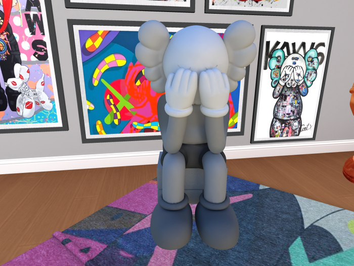 Hollyhood Hypebeast Sitting Statue - Gray