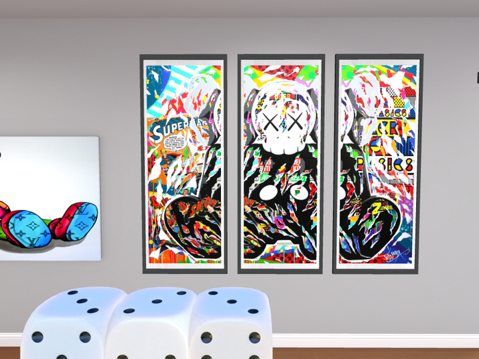 Hollyhood Tri Panel Painting - Hypebeast