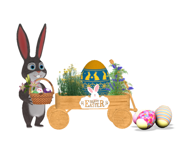 Easter Rabbit Wagon Decoration