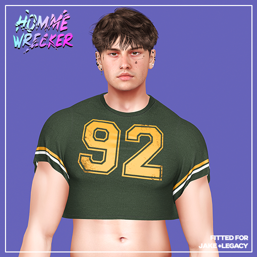 {Homme Wrecker}Varsity Crop-Green  *Add Me*
