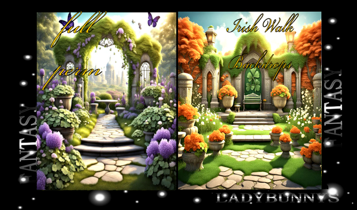 Fantasy Background Textures-Irish Walk Backdrops Full perm (St. Patrick's Day)