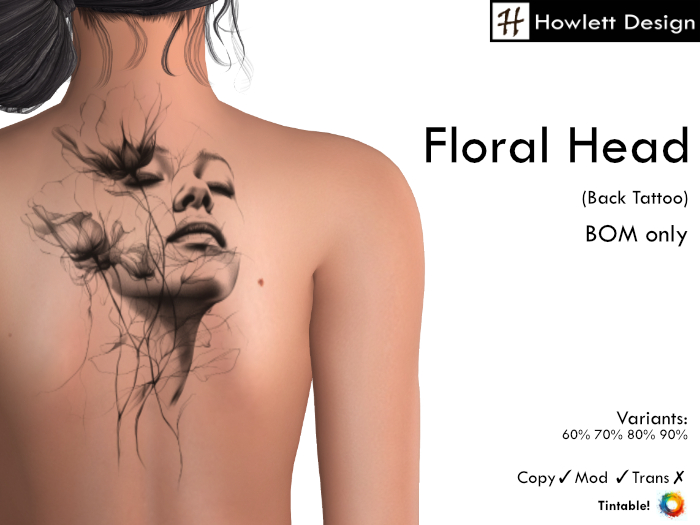 [HDesign] Floral Head (Back Tattoo)