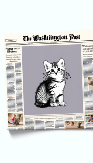 Cute Kitten On Newspaper